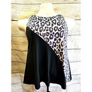 Boture Curve Sleeveless Leopard Animal Print Flowy Top (3XL)
